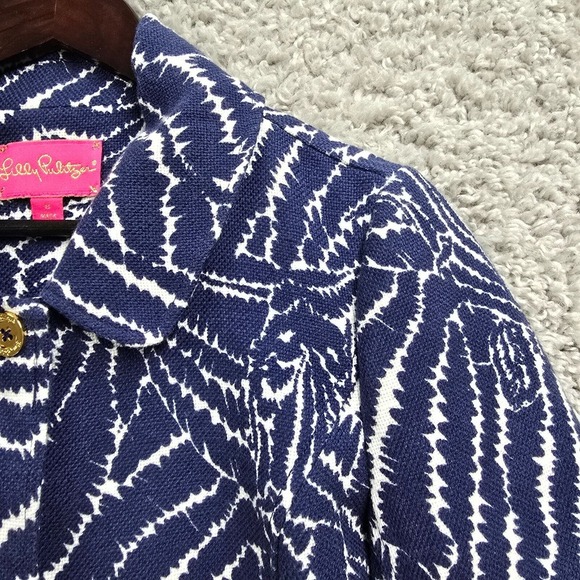 Lilly Pulitzer Blazer Womens 8 Blue Beauford Show Your Stripes Zebra Office‎ - Picture 4 of 13